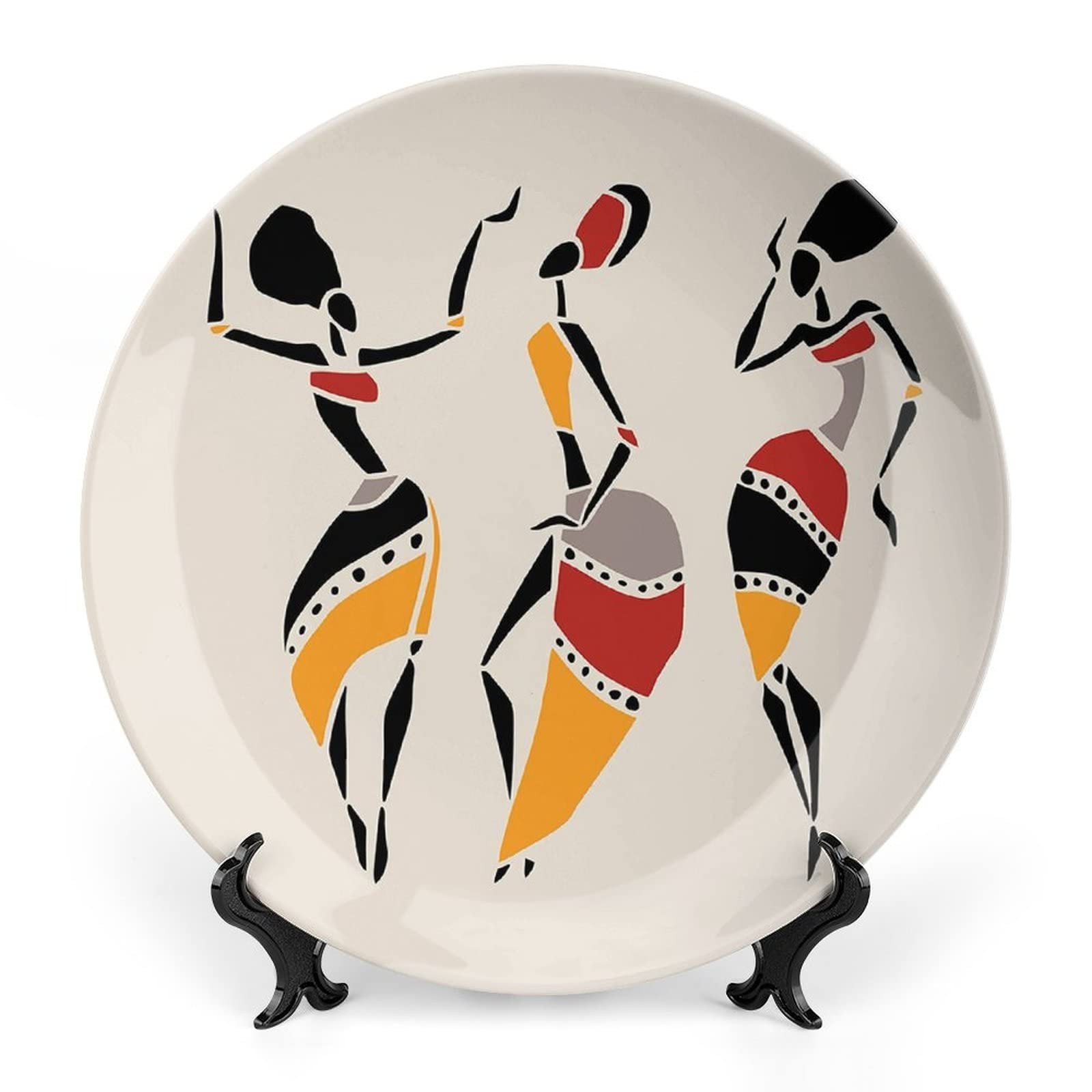 Ceramic Display Plate, African Ceramic Hanging Decorative Plate, African Dancers Set Tribal Dress... | Amazon (US)
