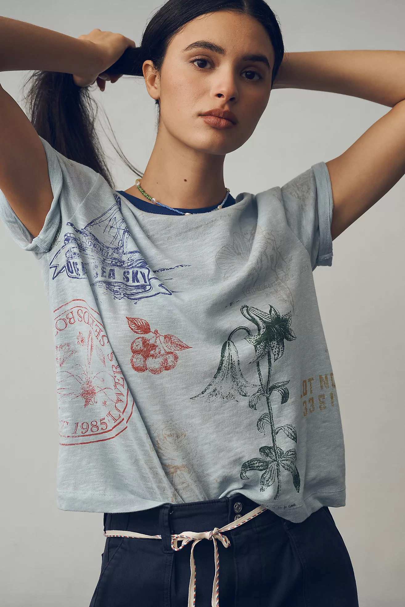 Pilcro Stamp Printed Tee | Anthropologie (US)