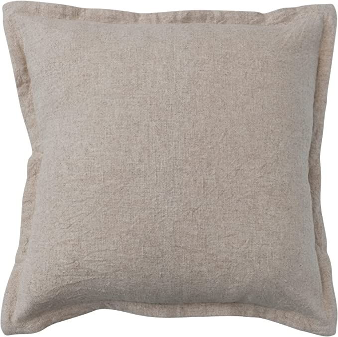 Creative Co-Op Woven Linen and Cotton Throw Knife Edge, Natural Pillow Cover | Amazon (US)