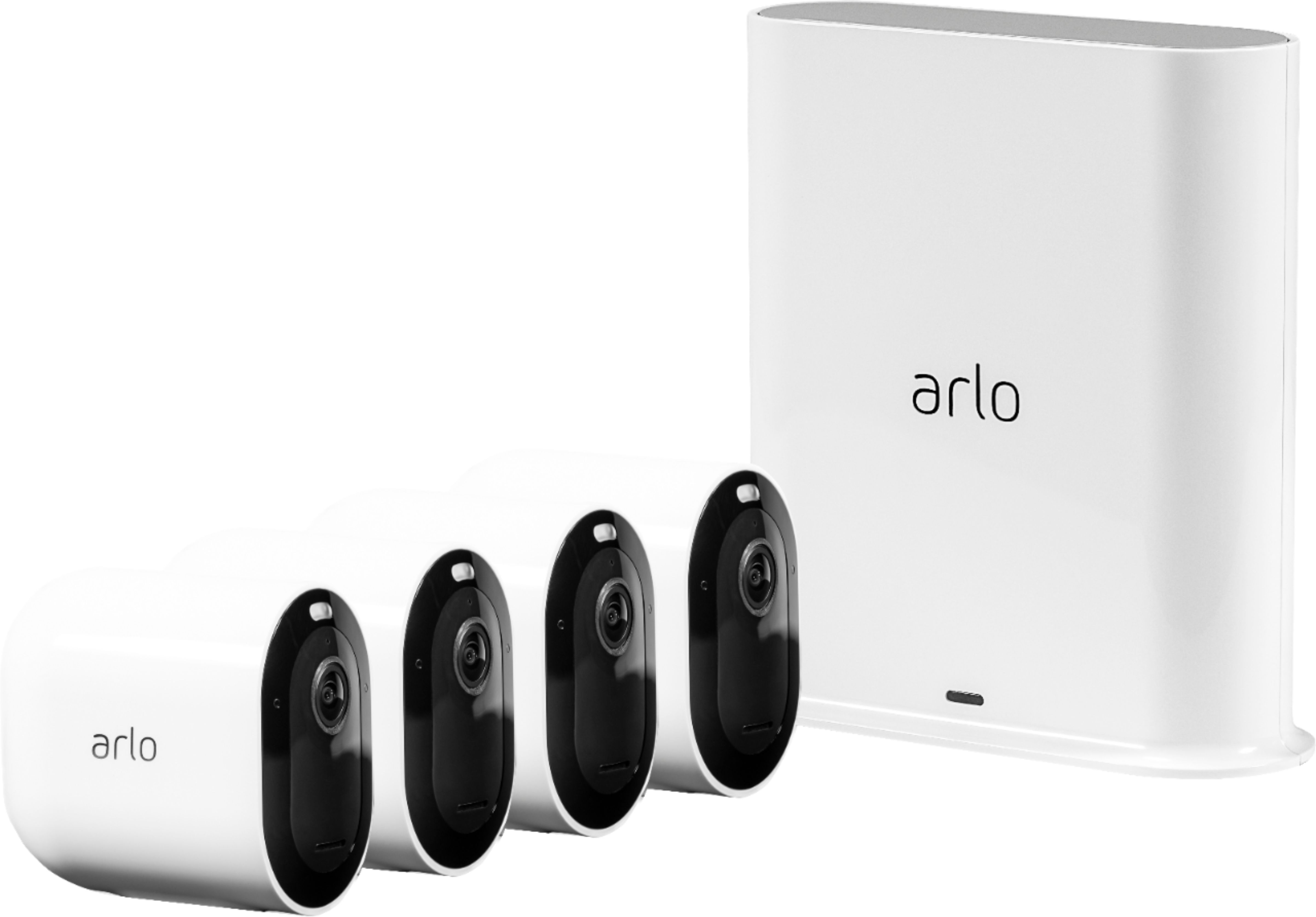 Arlo Pro 3 4-Camera Indoor/Outdoor Wire-Free 2K HDR Security Camera System White VMS4440P-100NAS ... | Best Buy U.S.