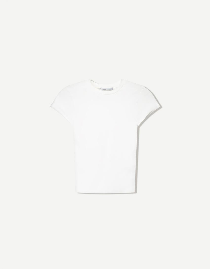 Short sleeve crew neck T-shirt - T-shirts - Women | Bershka GB