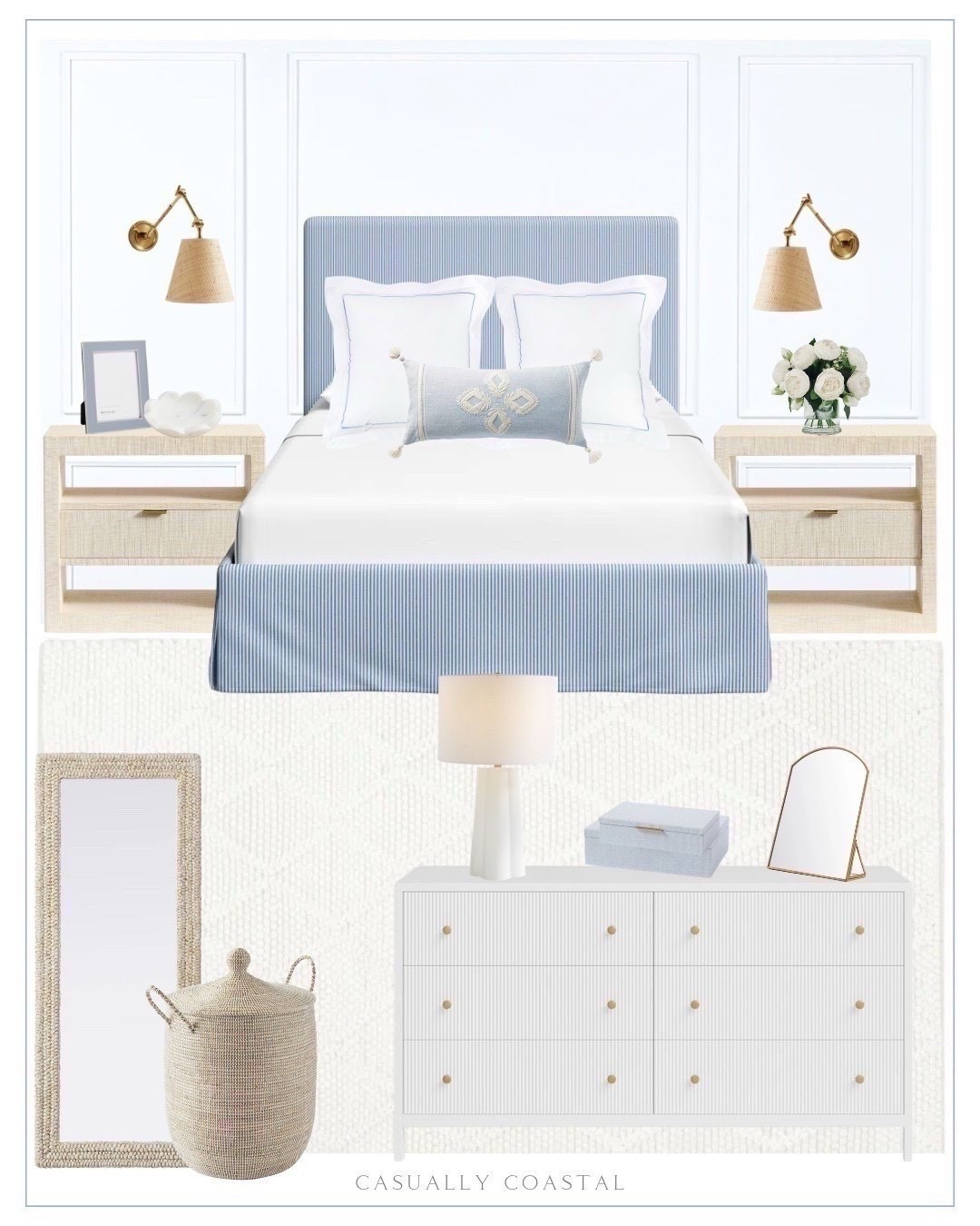 Beachy Bedroom Design

Coastal bedroom, Beachy bedroom, light and airy bedroom, coastal home, coastal style, coastal bed, beach house bedroom, beach home decor, wayfair bed, upholstered slipcover bed, wayfair mirror, cornhusk mirror, pottery barn nightstand, coastal nightstand, wayfair dresser, 6 drawer dresser, glass table lamp, coastal lamp, coastal jewelry box, standing vanity mirror, larkspur task sconce, coastal rug, neutral rug, geometric area rug, ivory rug, 6x9 rug, coastal pillows, blue and white pillows, Serena & lily pillow cover, coastal blue pillow cover, silk peony arrangement in vase, faux peonies, coastal picture frame, enamel frame, scallop marble dish, coastal basket 


#LTKFindsUnder100 #LTKHome #LTKFindsUnder50