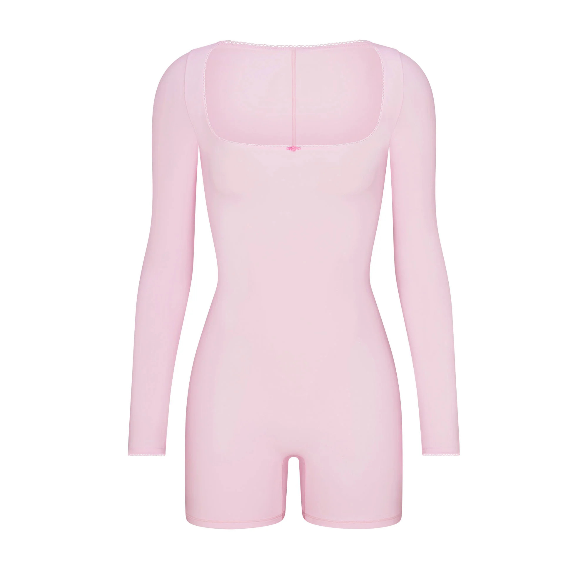 FITS EVERYBODY PICOT LONG SLEEVE ONESIE | CHERRY BLOSSOM TONAL | SKIMS (US)