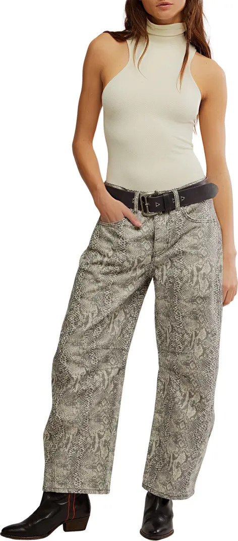 Print Barrel Leg Jeans | Nordstrom