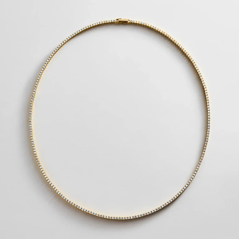 Billie 18K Gold Tennis Necklace - 18K Gold Plated Sterling Silver | BaubleBar