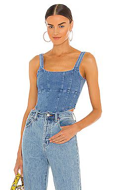 OW Collection X REVOLVE Demi Top in Light Blue Denim from Revolve.com | Revolve Clothing (Global)