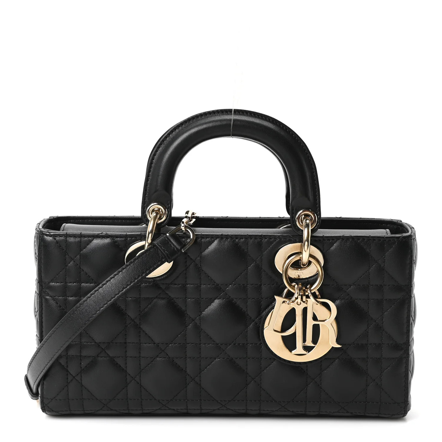 Christian Dior Lambskin Cannage Medium Lady D-Joy Black 1872091 | FASHIONPHILE (US)