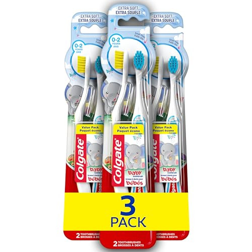 Colgate My First Baby and Toddler Toothbrushes, Extra Soft, 3 Pack | Amazon (US)