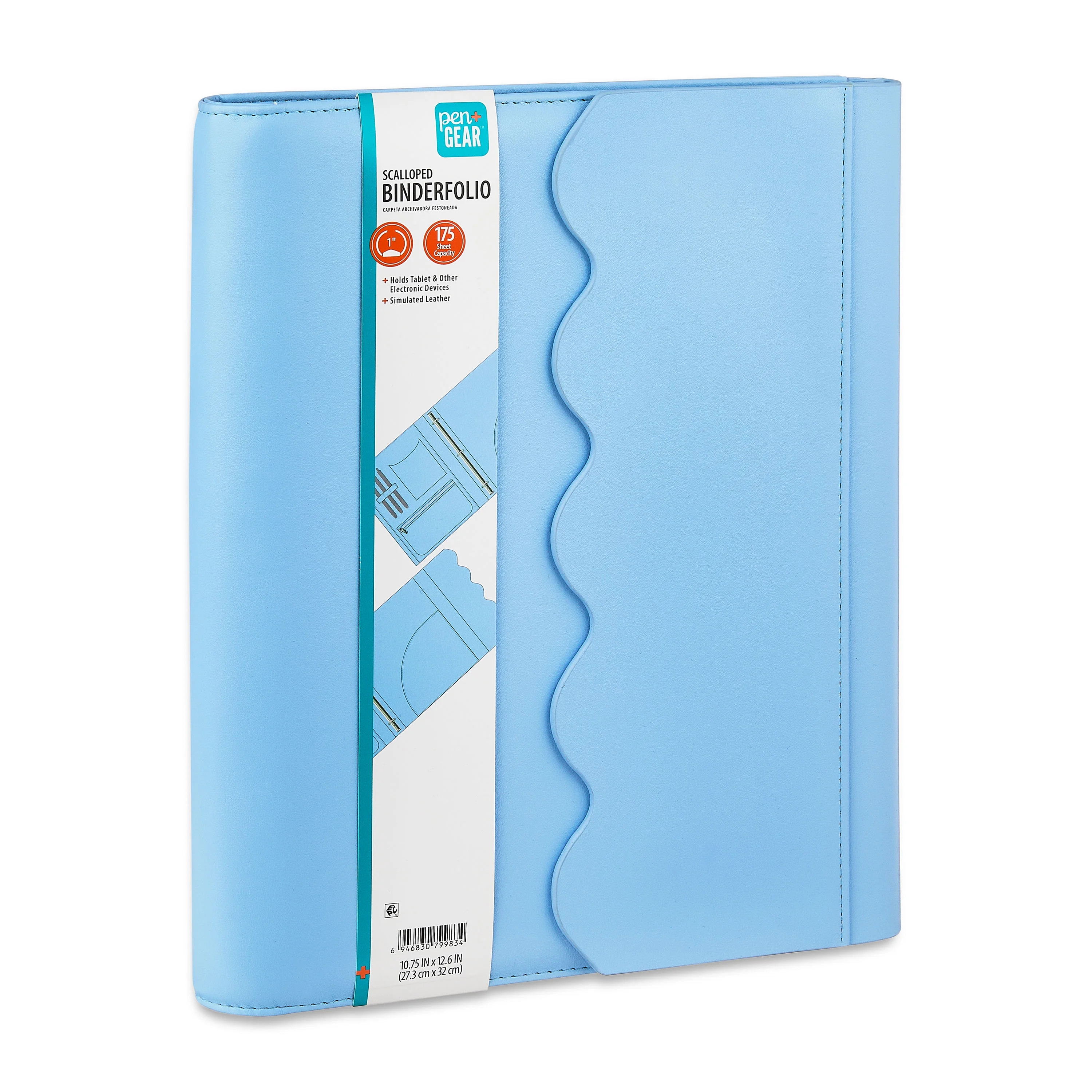 Pen+Gear Scalloped Binderfolio, Sky Blue, 10.75" x 12.6" | Walmart (US)