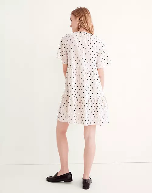 Cotton-Linen Lorelei Mini Dress in Clip Dot | Madewell