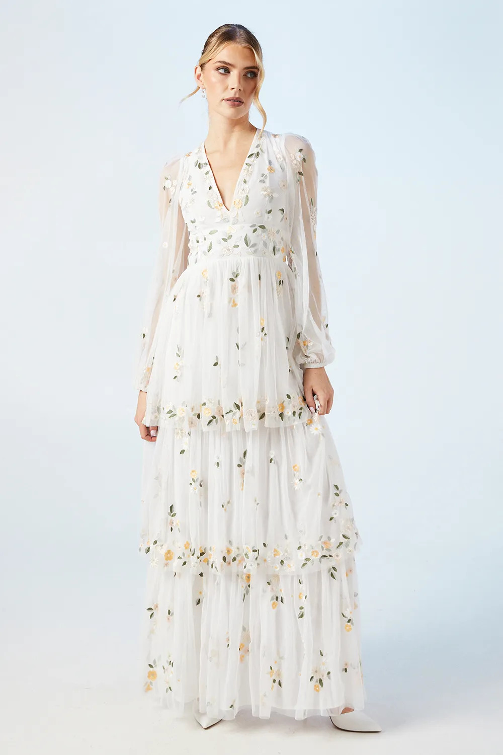 Dresses | Embroidered Tiered Maxi Wedding Dress | Coast | Debenhams UK
