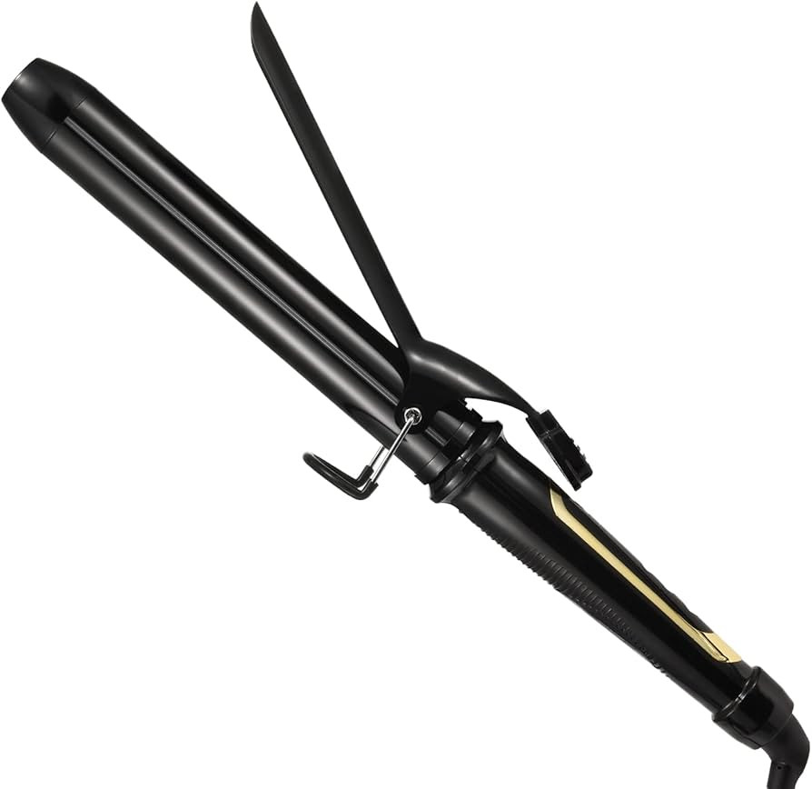 Lanvier 1.25 Inch Clipped Curling Iron with Extra Long Tourmaline Ceramic Barrel, Professional 1 ... | Amazon (US)