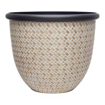 allen + roth Round 18.0-Inches W Extra Large Off-white Resin Indoor/Outdoor Planter with Drainage... | Lowe's