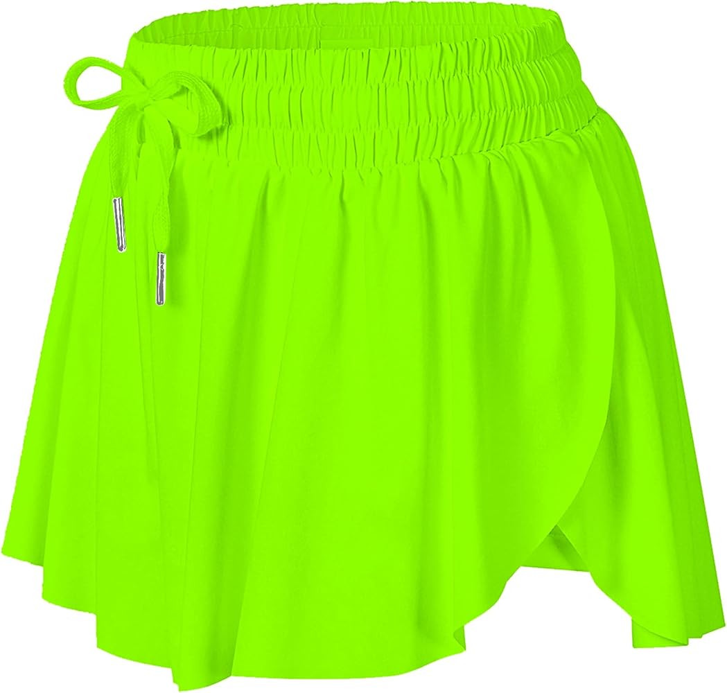 Memorose Flowy Running Shorts for Women Summer Causal Spandex Athletic Workout Shorts with Pocket... | Amazon (US)