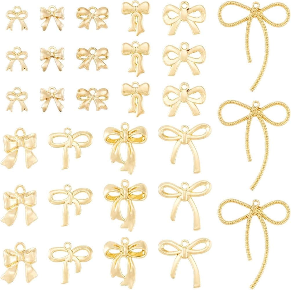 FASHEWELRY Alloy Bowknot Charms Links Golden Bow Tie Connector Charms Metal Bow Link Charms Bow E... | Amazon (US)