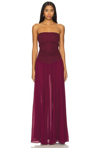 Camila Coelho Minji Maxi Dress in Maroon from Revolve.com | Revolve Clothing (Global)