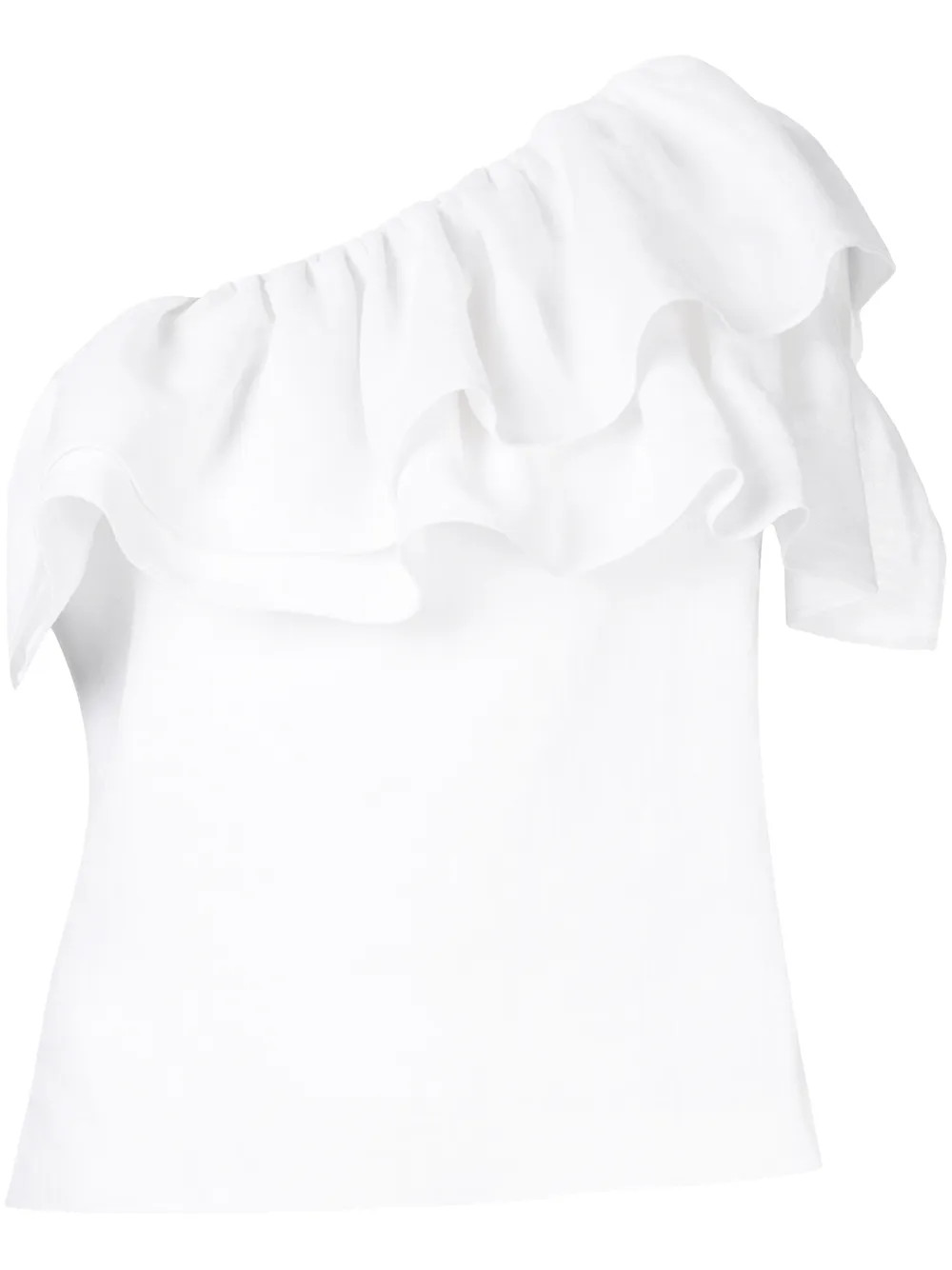 Goen.J ruffled one-shoulder top - White | FarFetch US