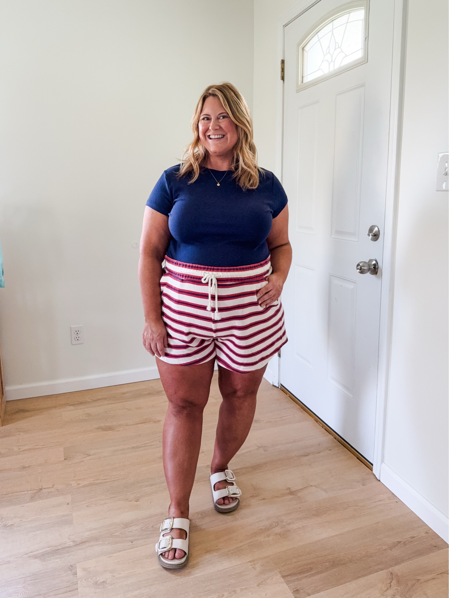 Wearing an XL in my shorts.

#LTKBump #LTKMidsize #LTKSaleAlert