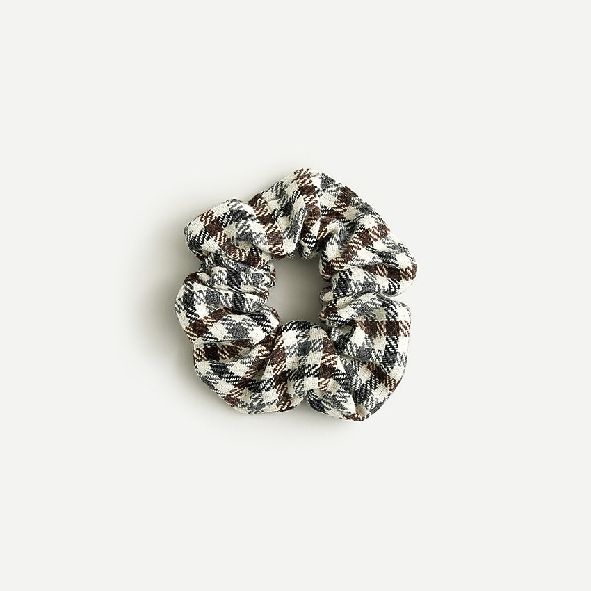 Wide wool scrunchie in fall plaid | J. Crew US