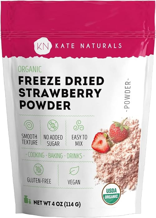 Kate Naturals Organic Freeze Dried Strawberry Powder for Baking (4oz) | Amazon (US)