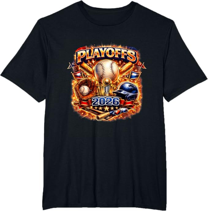 Baseball Playoffs 2026 Graphic Vintage Style Design T-Shirt | Amazon (US)