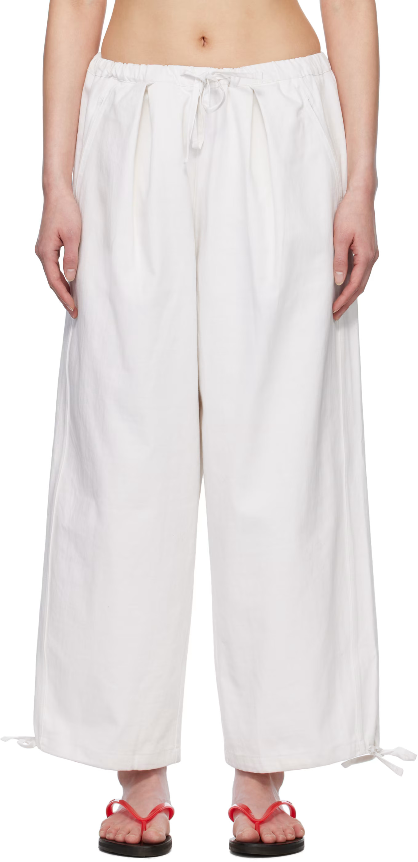 Deiji Studios - White Drawcord Trousers | SSENSE