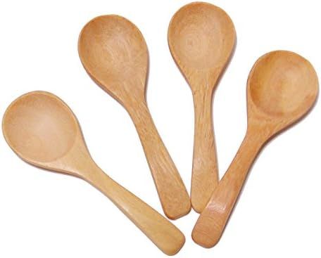 CandyHusky's Mini Wooden Spoons Condiments Salt Spoons Tembusu Wood (4) | Amazon (US)