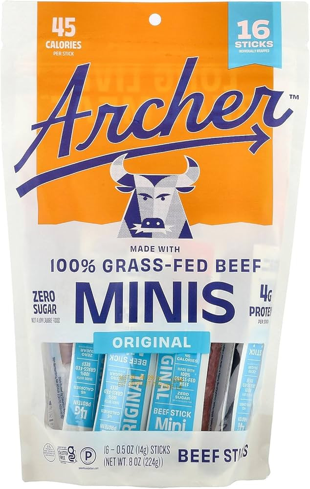 Country Archer, Jerky Sticks Mini Beef Original 16 Count, 8 Ounce | Amazon (US)