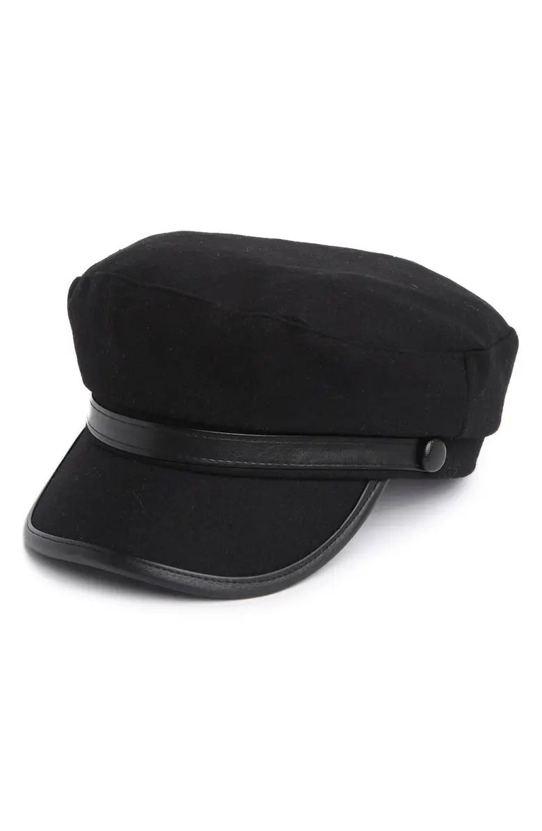 NORDSTROM RACK Newsboy Faux Leather Trim Hat | Nordstromrack | Nordstrom Rack