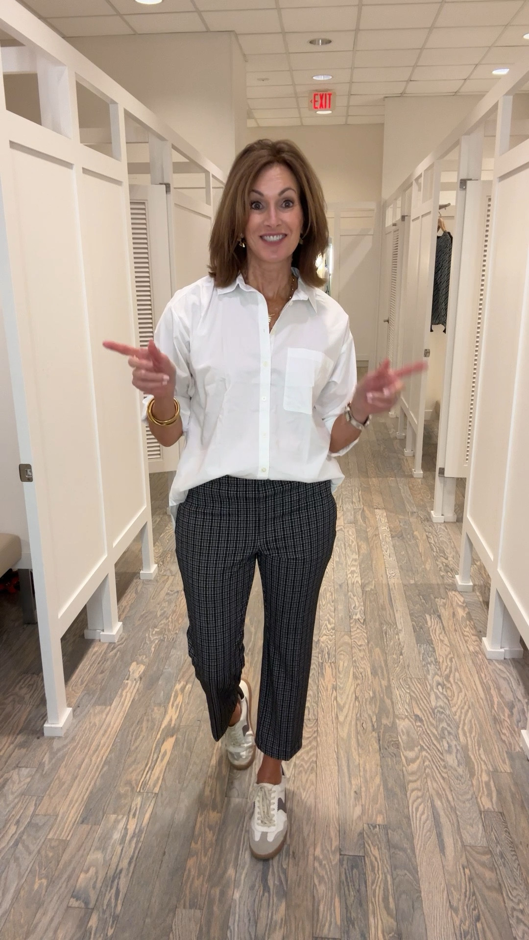 Oversized shirt - M
Plaid straight pants - M

Bracelet & paperclip necklaces discount - anniek20

#LTKVideo #LTKWorkwear #LTKStyleTip