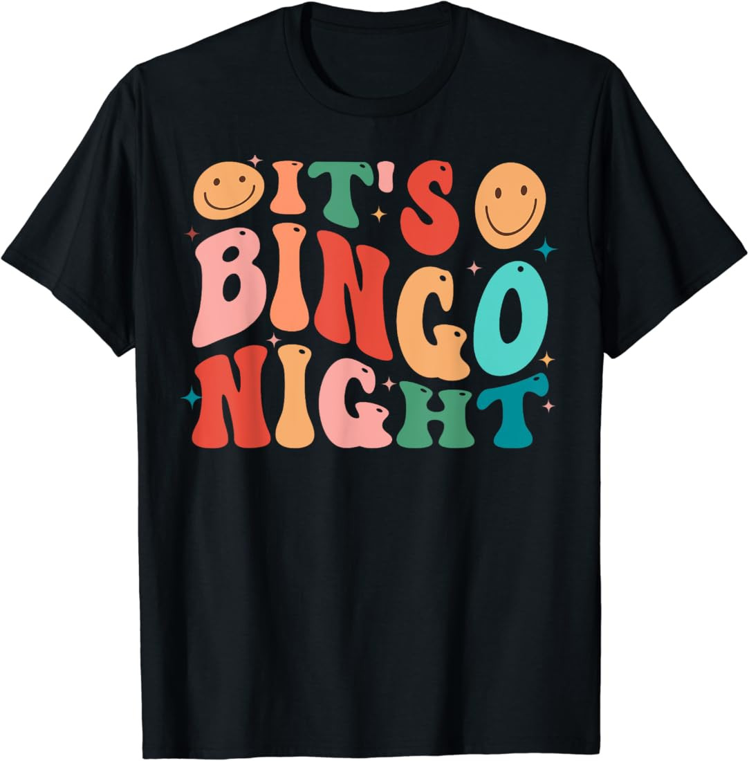 Funny Its Bingo Night Groovy Retro Bingo Grandma Mothers Day T-Shirt | Amazon (US)