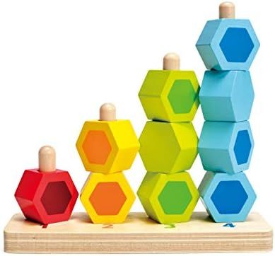 Hape Counting Stacker Toddler Wooden Stacking Block Set | Amazon (US)