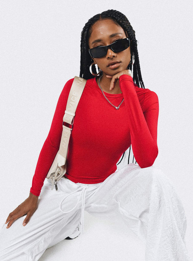 Arnim Long Sleeve Top Red | Princess Polly US