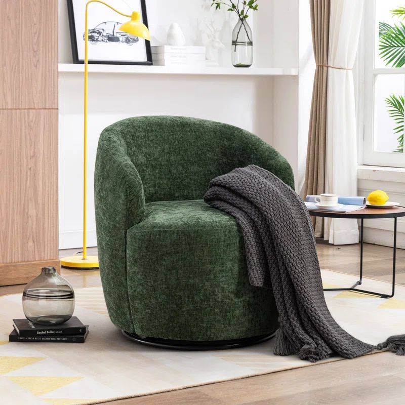 Nayomee Upholstered Swivel Barrel Chair | Wayfair North America