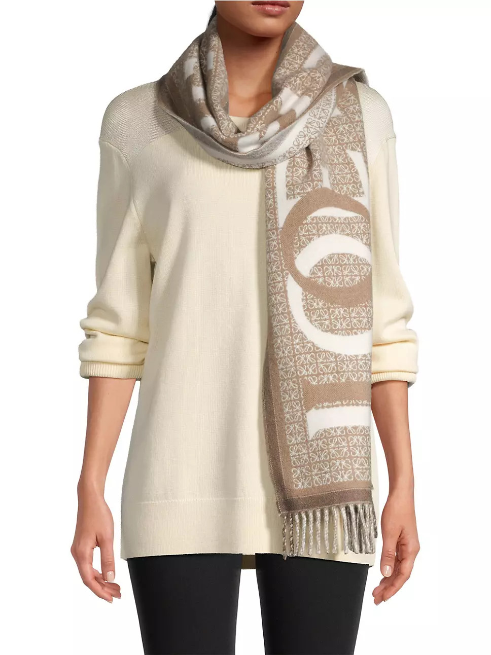 Love Fringe Jacquard Scarf | Saks Fifth Avenue