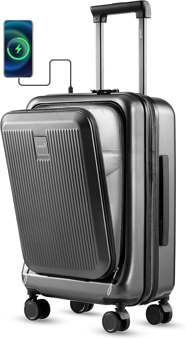 LUGGEX Carry on Luggage 22x14x9 Airline Approved - PC Suitcase with Charger - Hassle-free Travel ... | Amazon (US)