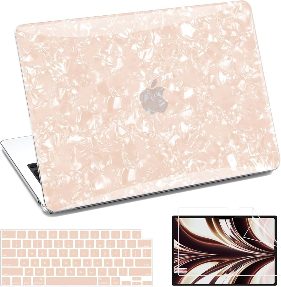 AKIT Compatible with MacBook Air 13 inch Case 2026 2025 2024 2023 M5 M4 M3 M2 Glitter Pearly Lust... | Amazon (US)