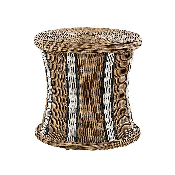 Wade Woven Resin Wicker Round Outdoor Patio Side Table | Ballard Designs, Inc.