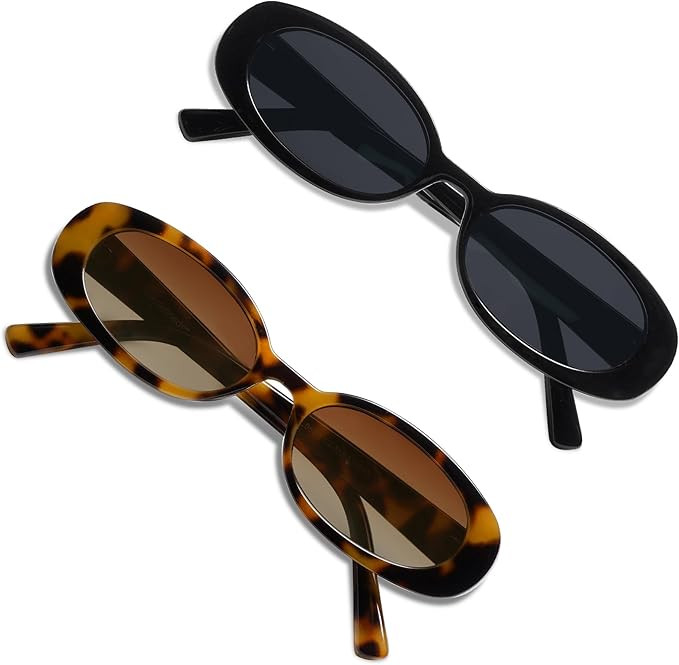 VANLINKER Polarized Retro Oval Sunglasses for Women and Men Small 90s Style VL9580 | Amazon (US)