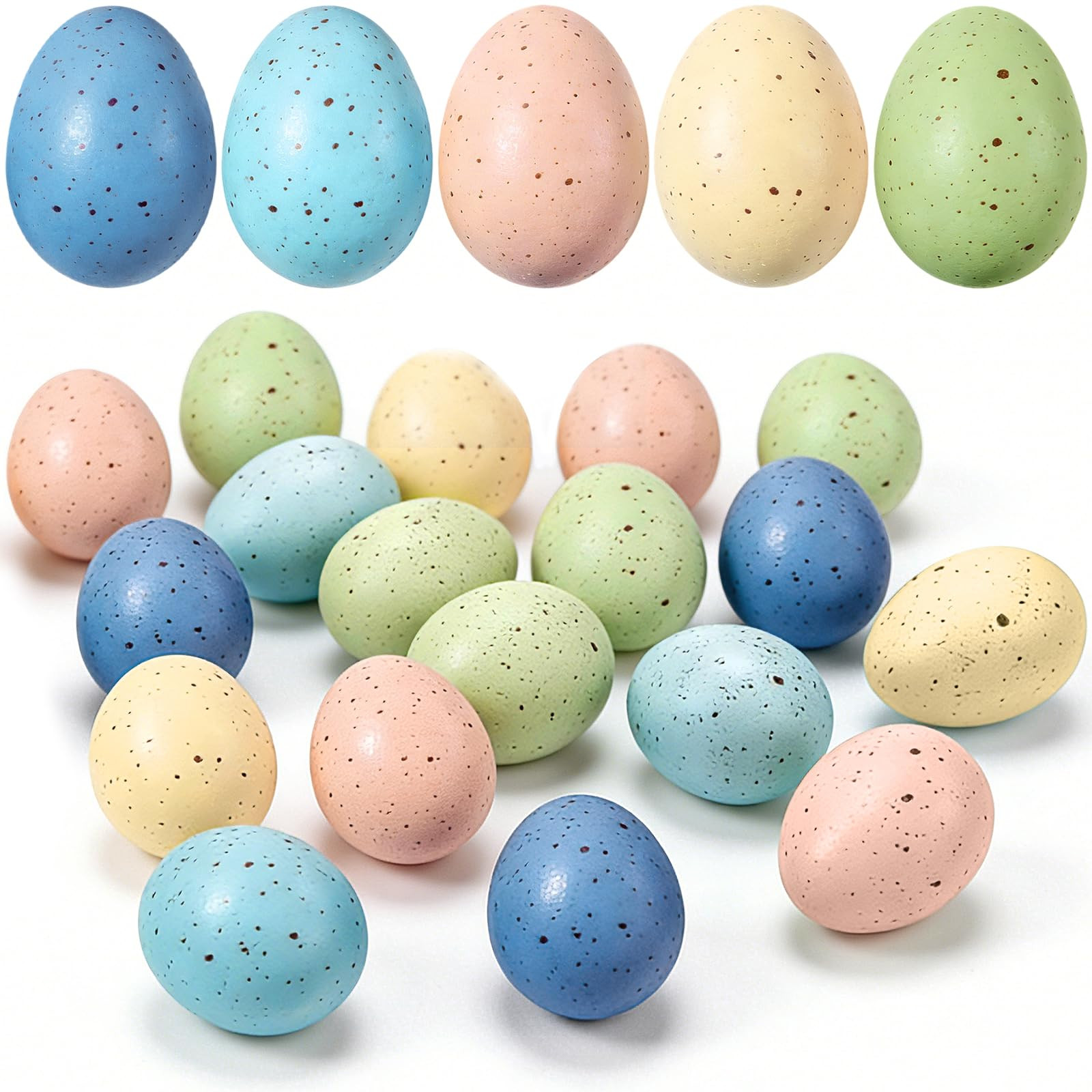 20PCS Easter Speckled Eggs, 2.4 In Speckled Easter Eggs Decor, Plastic Faux Foam Filler Chicken E... | Amazon (US)