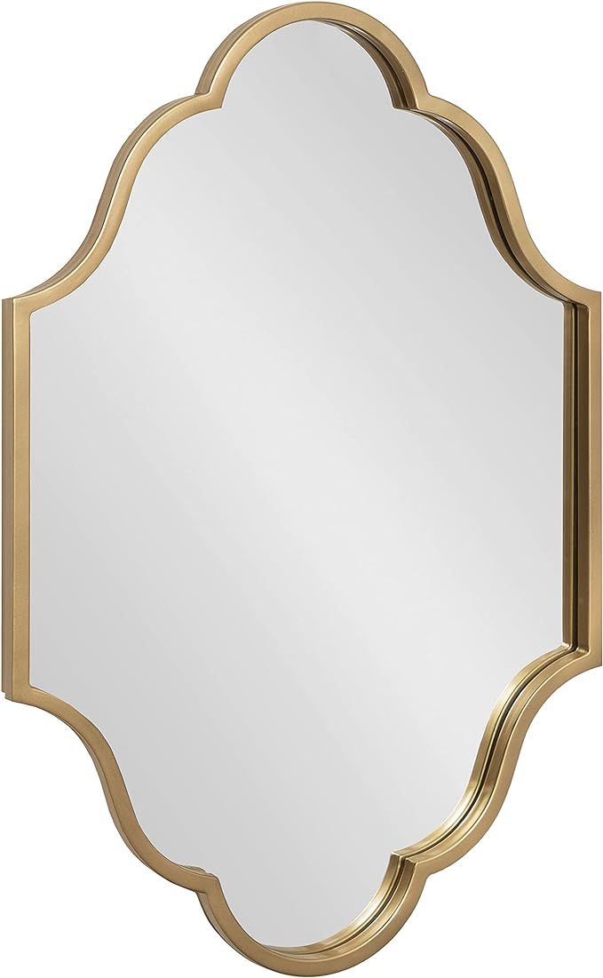 Kate and Laurel Rowla Modern Scalloped Wall Mirror, 20 x 30, Gold, Glam Decorative Mirror with Un... | Amazon (US)