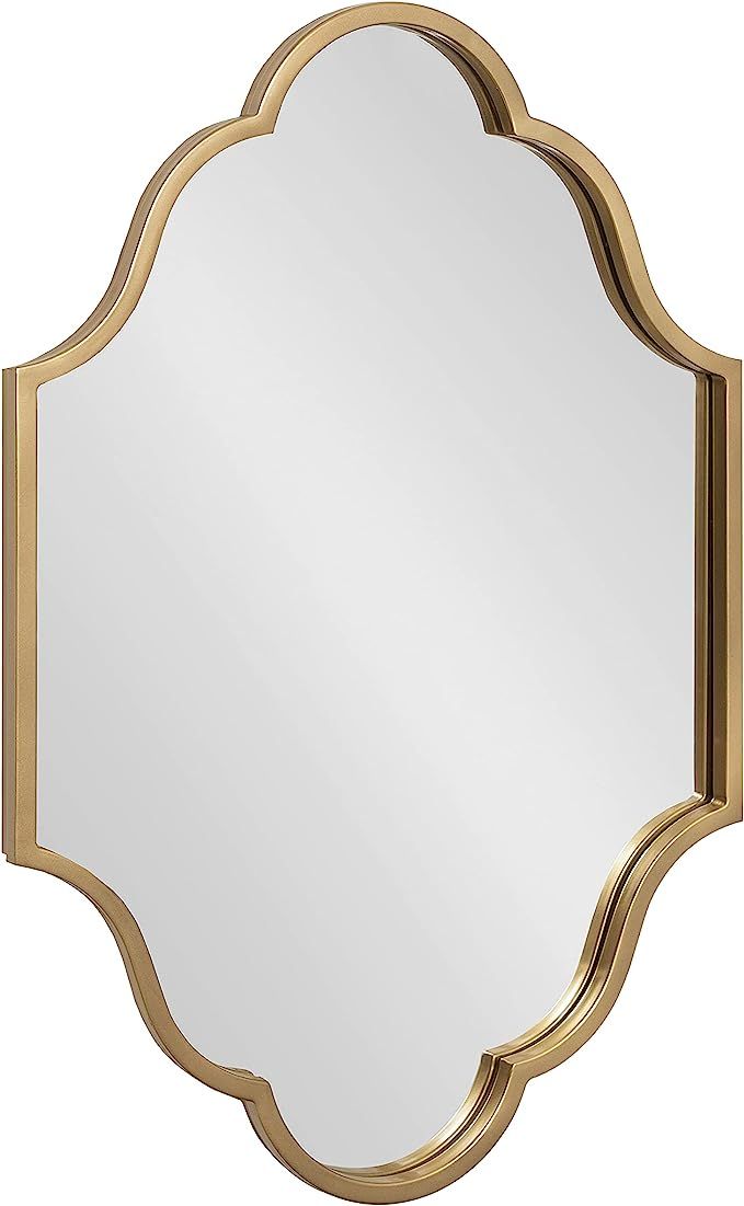 Kate and Laurel Rowla Modern Scalloped Wall Mirror, 20 x 30, Gold, Glam Decorative Mirror with Un... | Amazon (US)