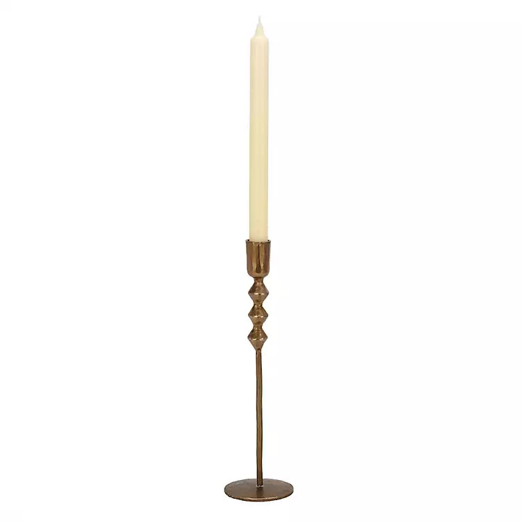 Gold Forged Diamond Taper Candle Holder, 11.5 in. | Kirklands