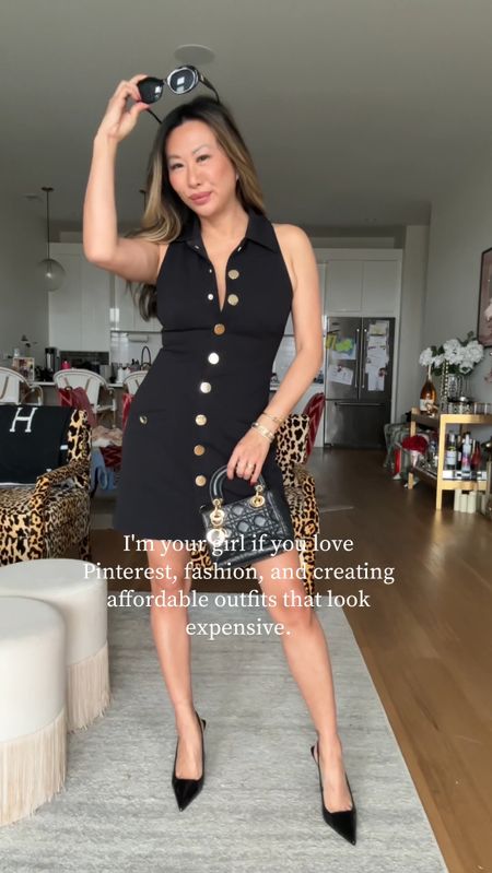 Spring trends 2024, Sofia Richie dress, quiet luxury, sleeveless dress with gold buttons, look for less, rich girl aesthetic, size small, Amazon accessories 

#LTKstyletip