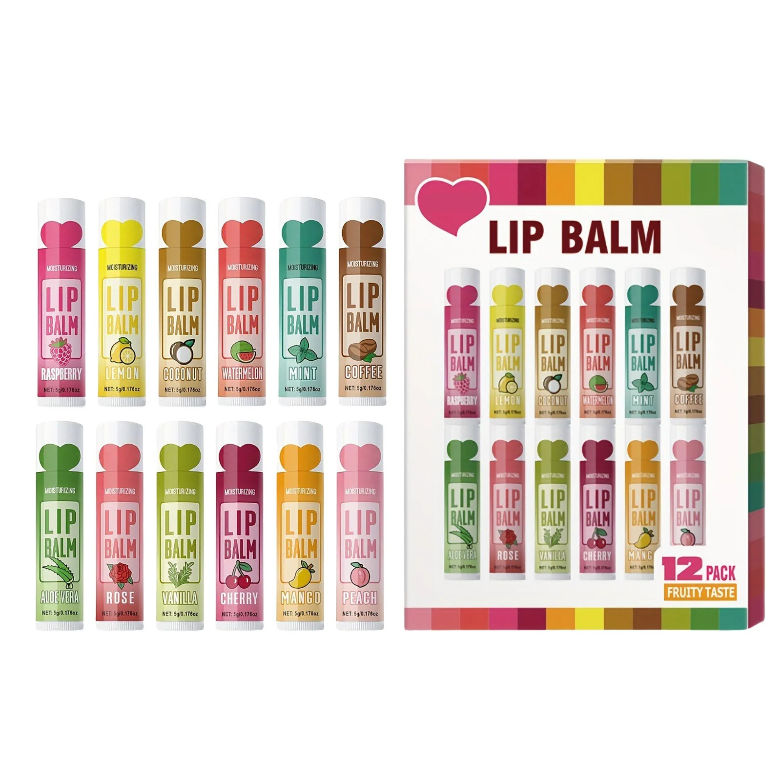 FSTdelivery 12 Pack Natural Lip Balm in Bulk with Vitamin E and Coconut Oil - Moisturizing, Sooth... | Walmart (US)