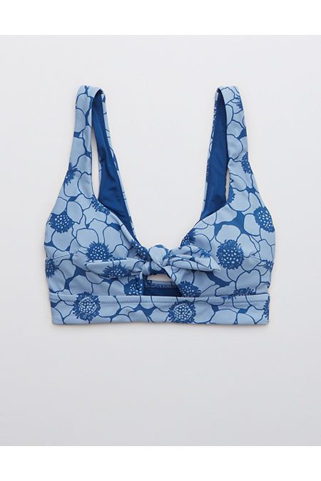 Aerie Printed Tie Banded Wide Strap Scoop Bikini Top | American Eagle Outfitters (US & CA)