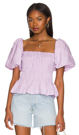 Savina Top in Lavender | Revolve Clothing (Global)