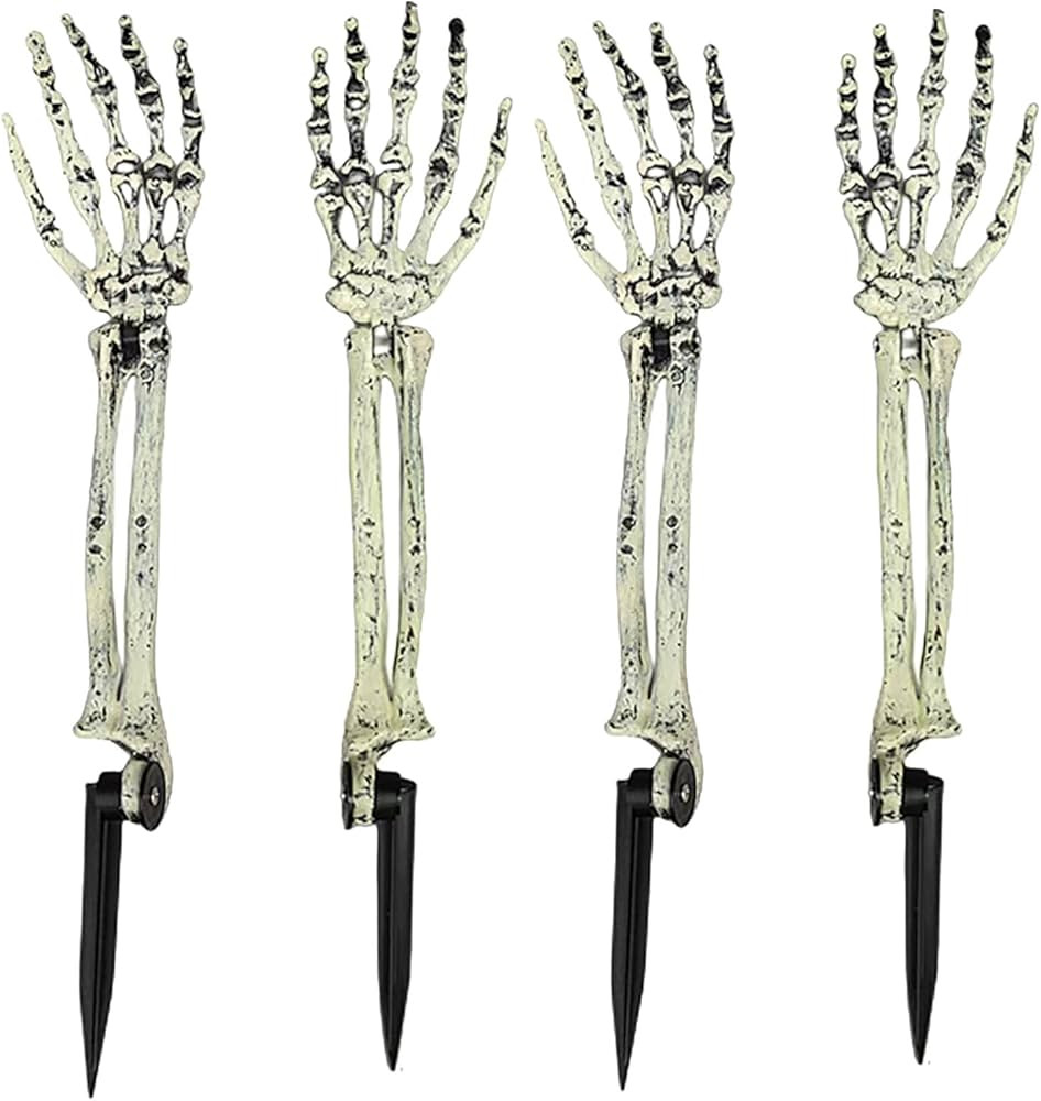 Halloween Realistic Skeleton Stakes Zombie Ghost Arm Stake Severed Plastic Skeleton Hands Yard Si... | Amazon (US)