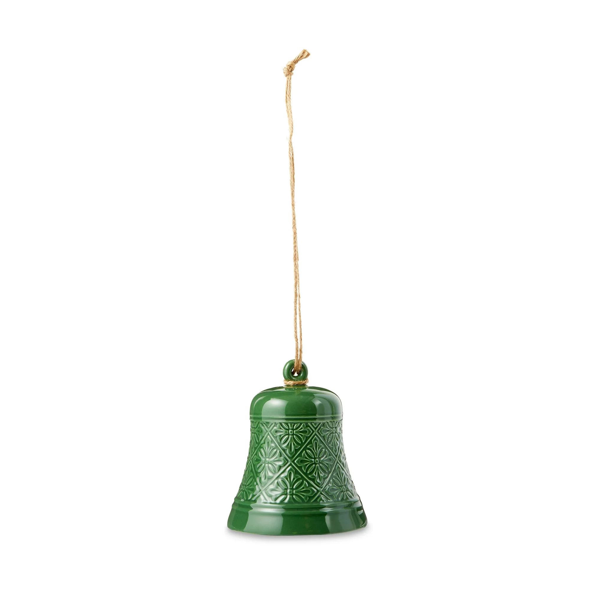 Ceramic Green Bell Christmas Hanging Ornament, 5 in x 6 in, by Holiday Time - Walmart.com | Walmart (US)