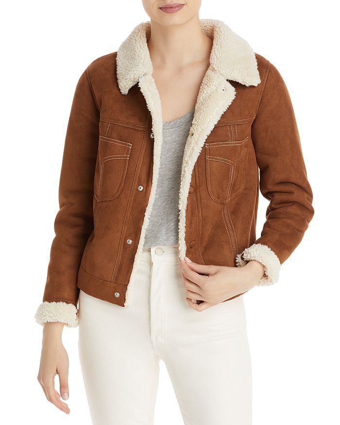 The Curved Pocket Faux Shearling Aviator Jacket | Bloomingdale's (US)